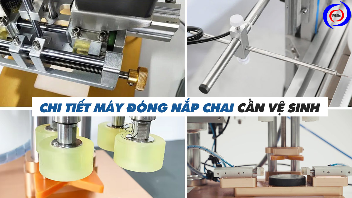 vệ sinh chi tiết máy đóng nắp chai