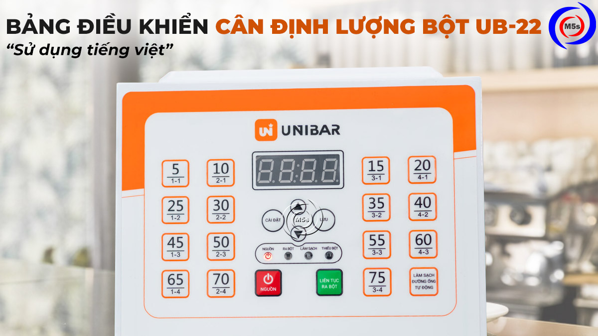 Bảng điều khiển của máy định lượng bột Unibar UB-22