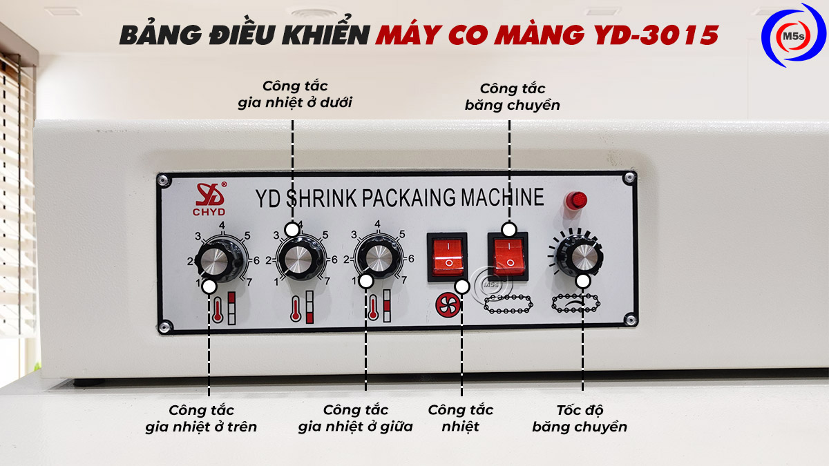 Bảng điều khiển máy bọc màng co YD-3015
