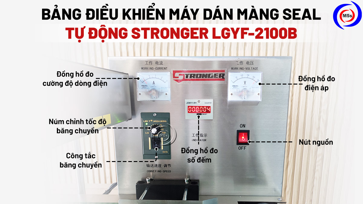 Bảng điều khiển máy dán màng seal Stronger lgyf-2100b