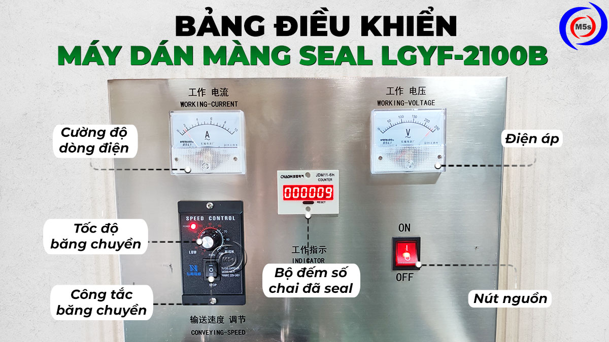 Bảng điều khiển máy dán màng seal LGYF-2100B