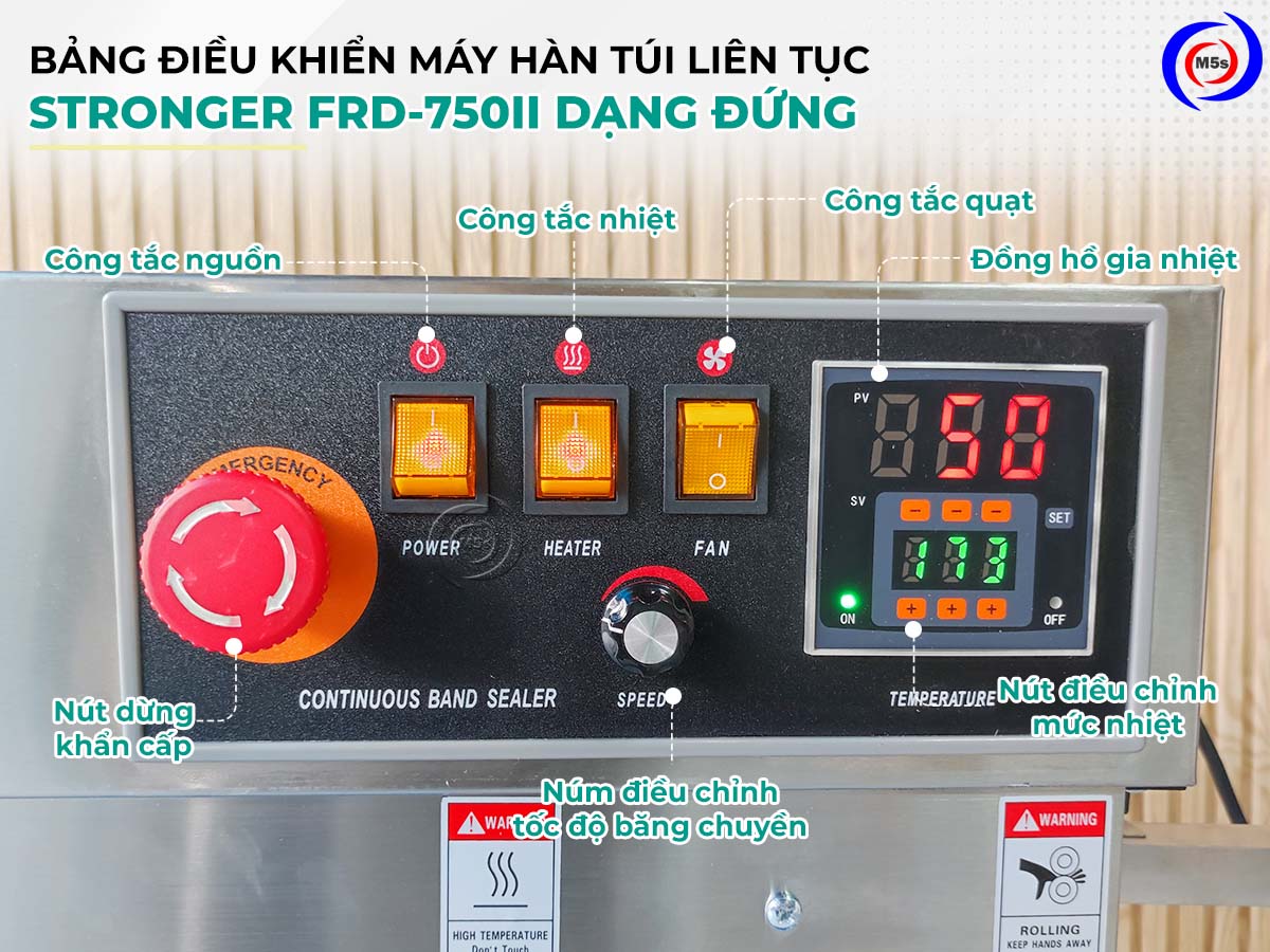 Bảng điều khiển máy hàn miệng túi Stronger FRD-750II