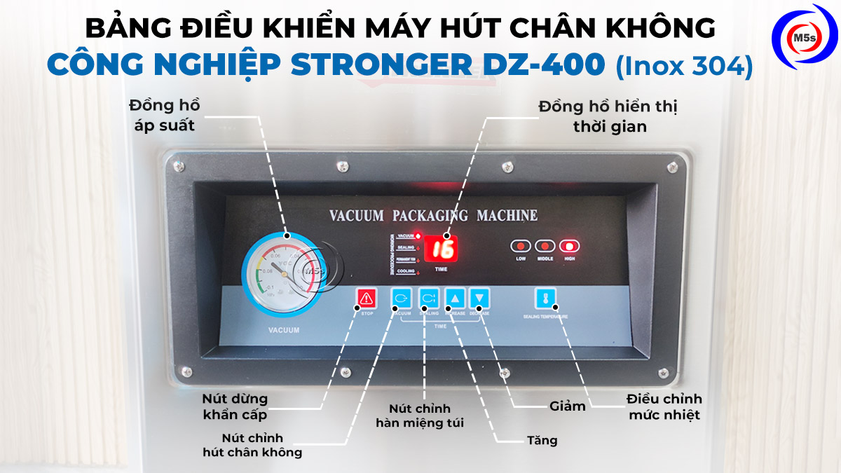 Bảng điều khiển máy hút túi chân không DZ-400 inox 304 Bảng điều khiển máy hút túi chân không DZ-400 inox 304