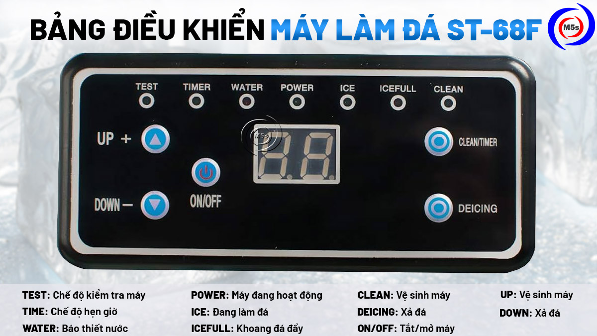 Bảng điều khiển máy làm đá viên ST-68F Bảng điều khiển máy làm đá viên ST-68F
