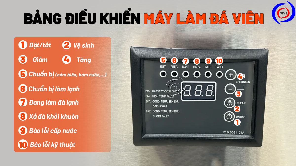 Bảng điều khiển máy làm đá viên Bảng điều khiển máy làm đá viên