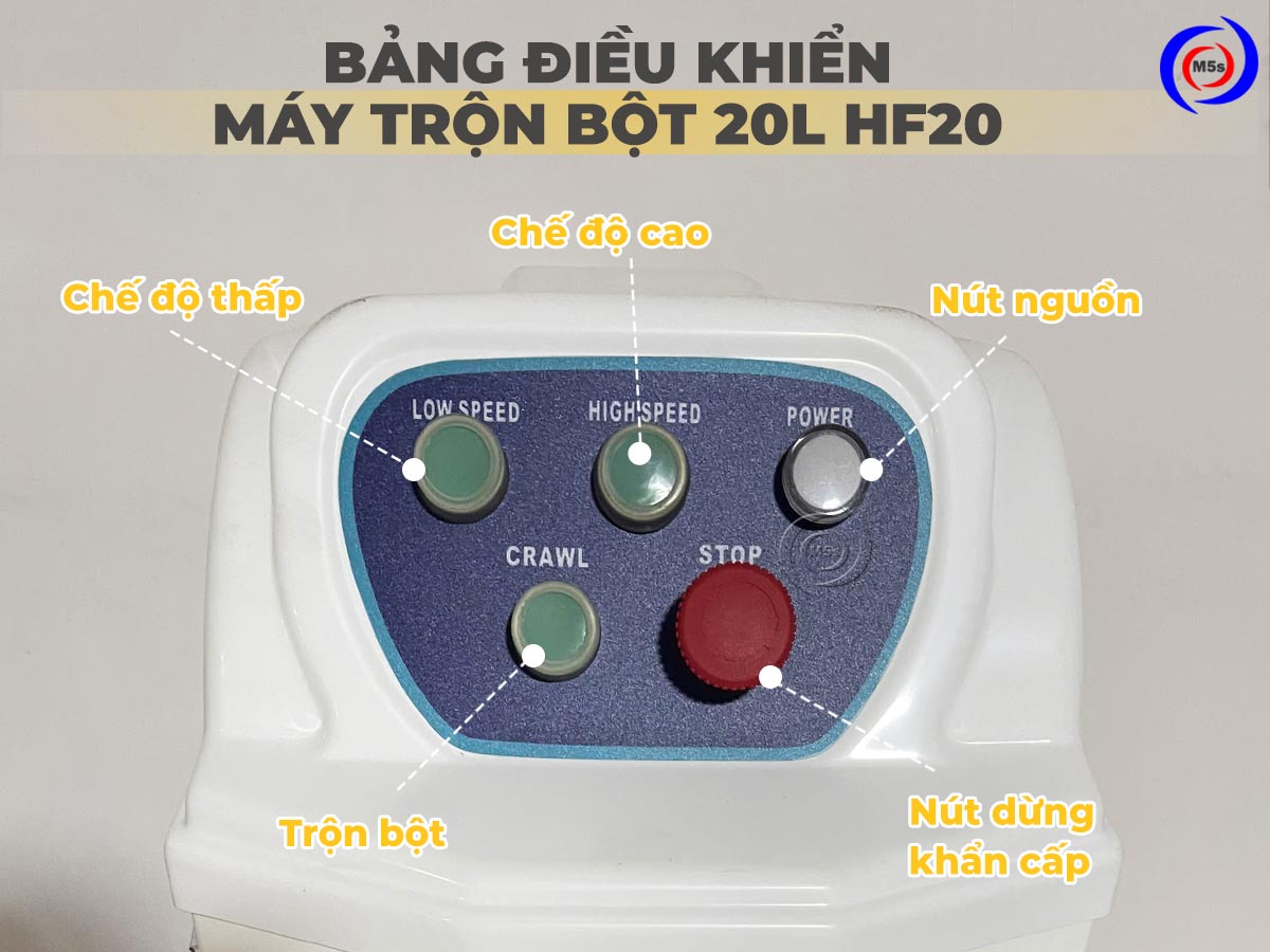 Bảng điều khiển máy trộn bột 20 lít HF20