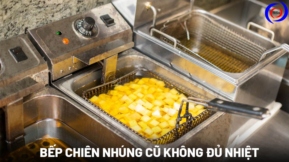 bếp chiên nhúng cũ không lên nhiệt