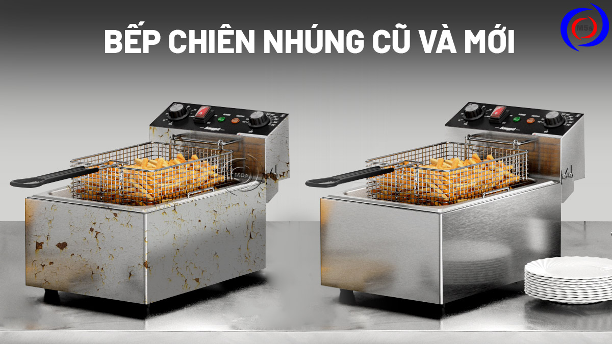 bếp chiên nhúng cũ và mới