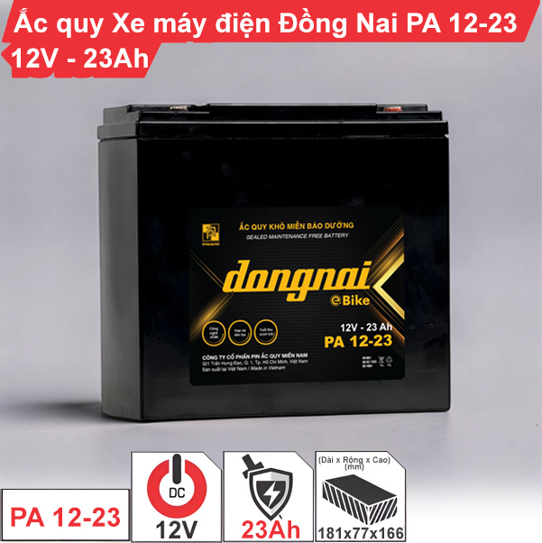 bình ắc quy xe máy điện PA 12-23 bình ắc quy xe máy điện PA 12-23