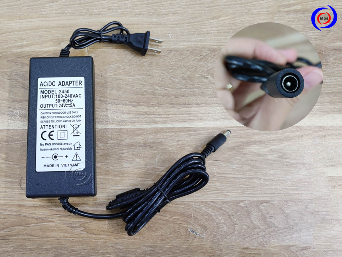 Bộ nguồn adapter 24V máy nhổ lông măng vịt cầm tay màu trắng, xanh lá