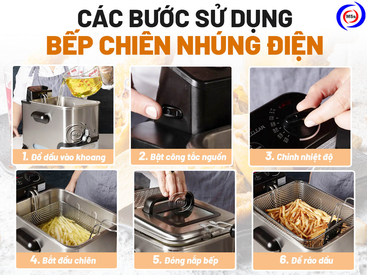 các bước sử dụng bếp chiên nhúng điện các bước sử dụng bếp chiên nhúng điện