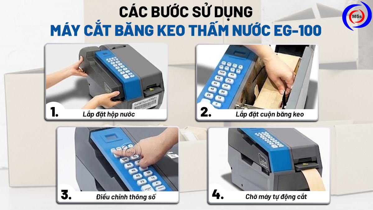 các bước sử dụng máy cắt băng keo thấm nước EG-100
