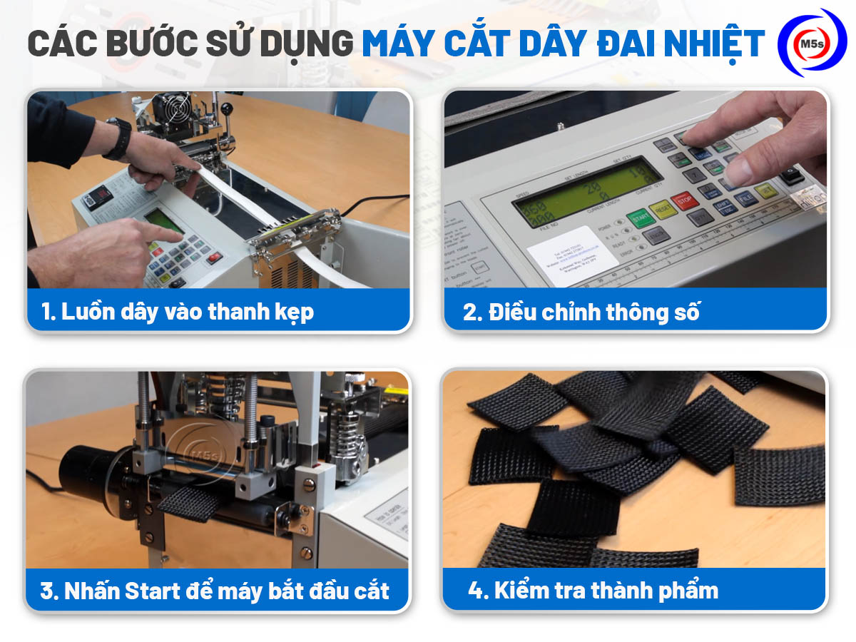các bước sử dụng máy cắt dây đai nhiệt