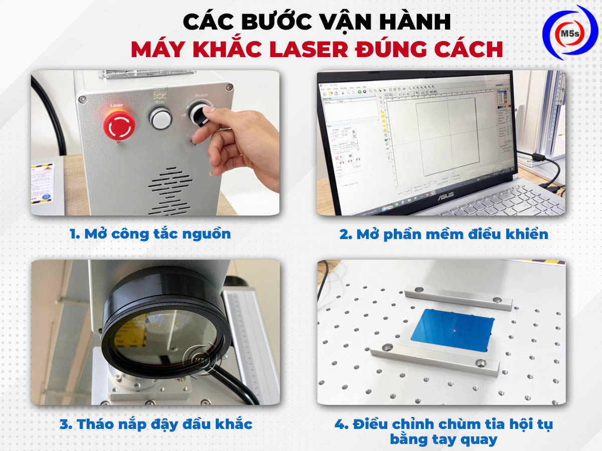 Các bước sử dụng máy khắc laser