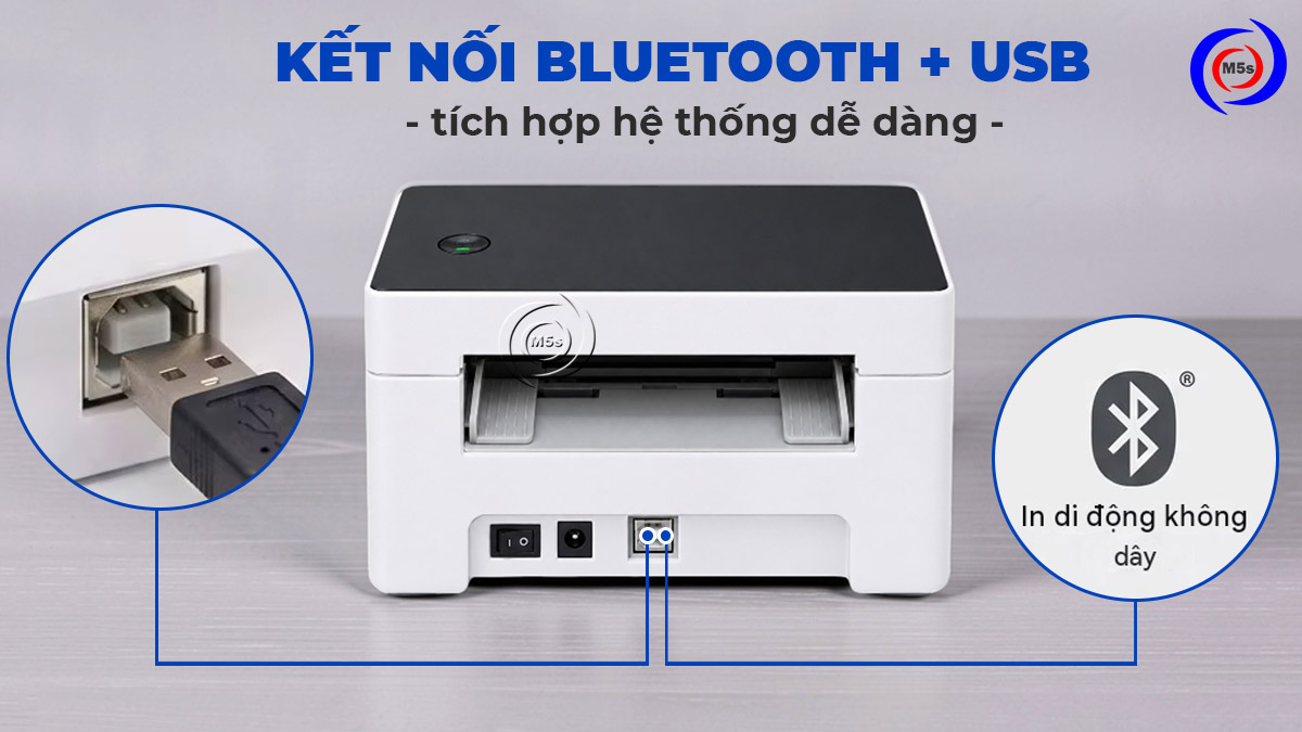 các cổng kết nối của máy in tem nhãn