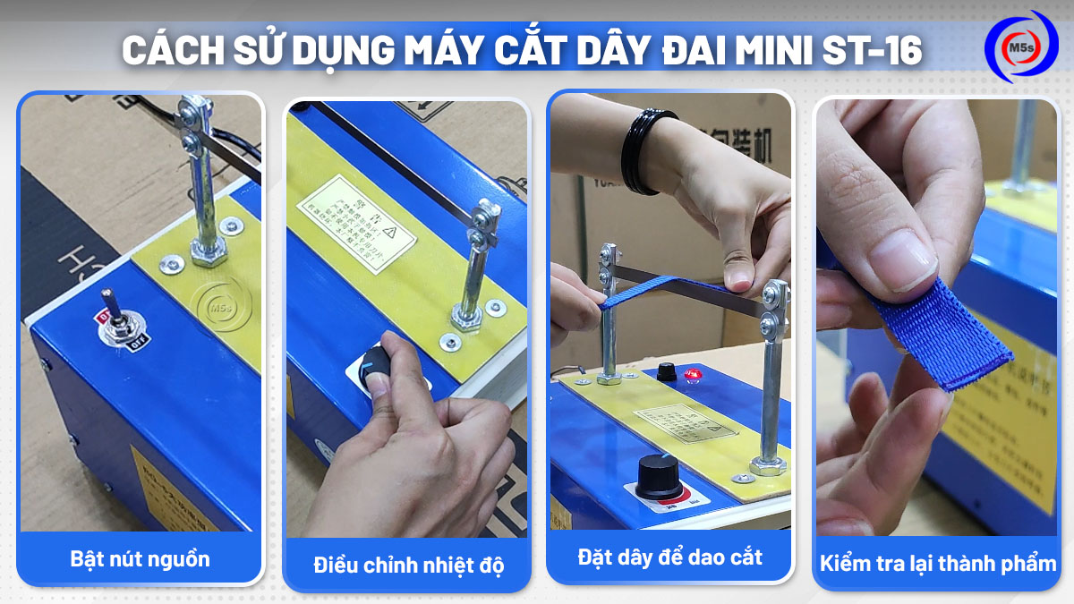 cách sử dụng máy cắt dây đai bằng tay ST-16