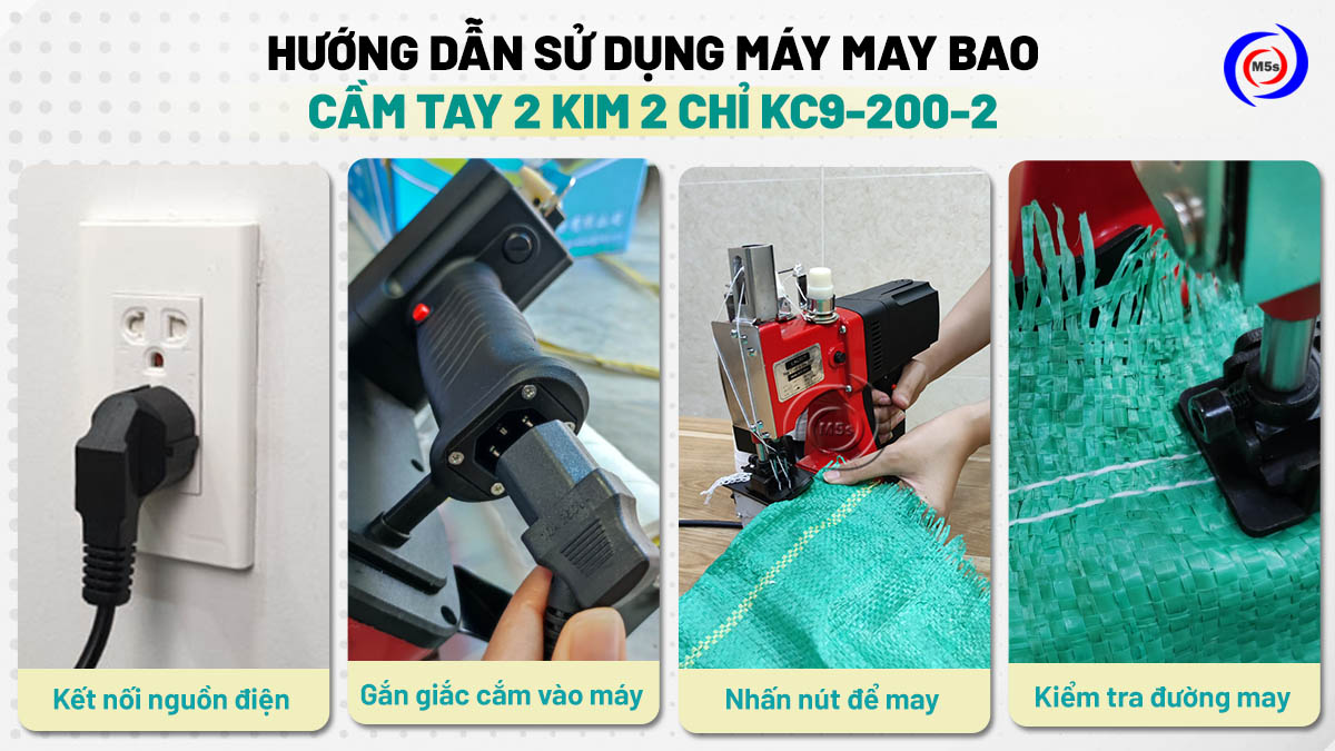 cách sử dụng máy khâu bao 2 kim 2 chỉ KC9-200-2