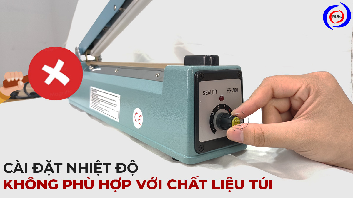 cài đặt mức nhiệt cho máy hàn túi không phù hợp cài đặt mức nhiệt cho máy hàn túi không phù hợp
