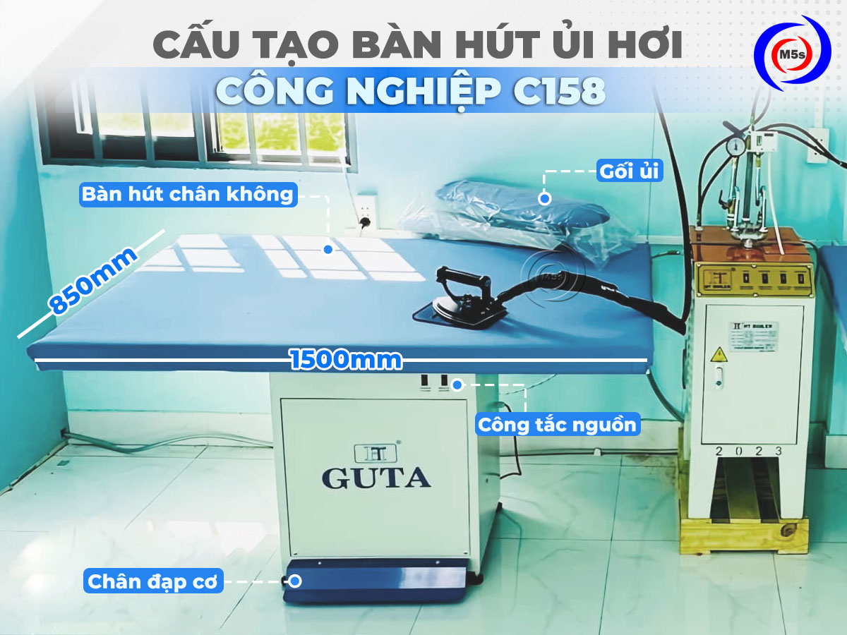 Cấu tạo của bàn hút ủi công nghiệp C158 có gối