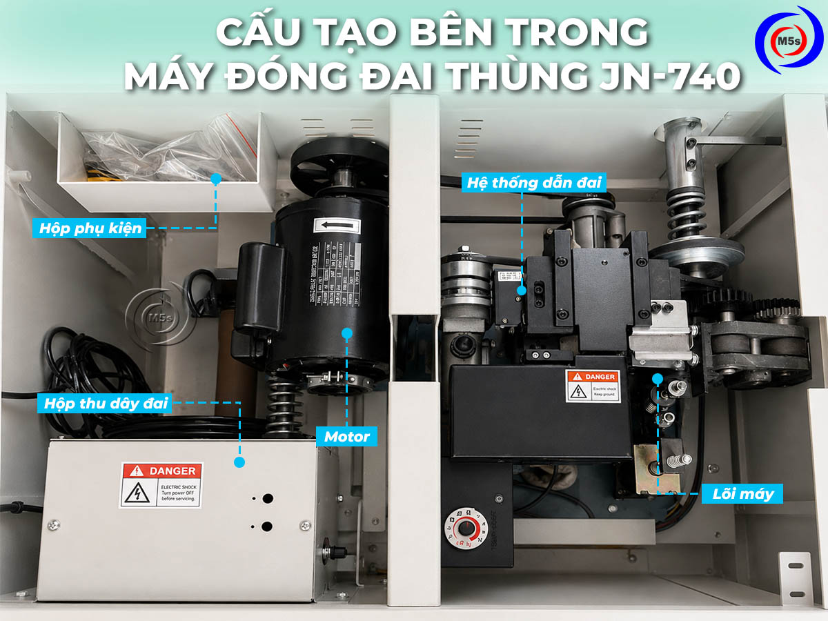 cấu tạo động cơ bên trong của máy đóng đai JN-740