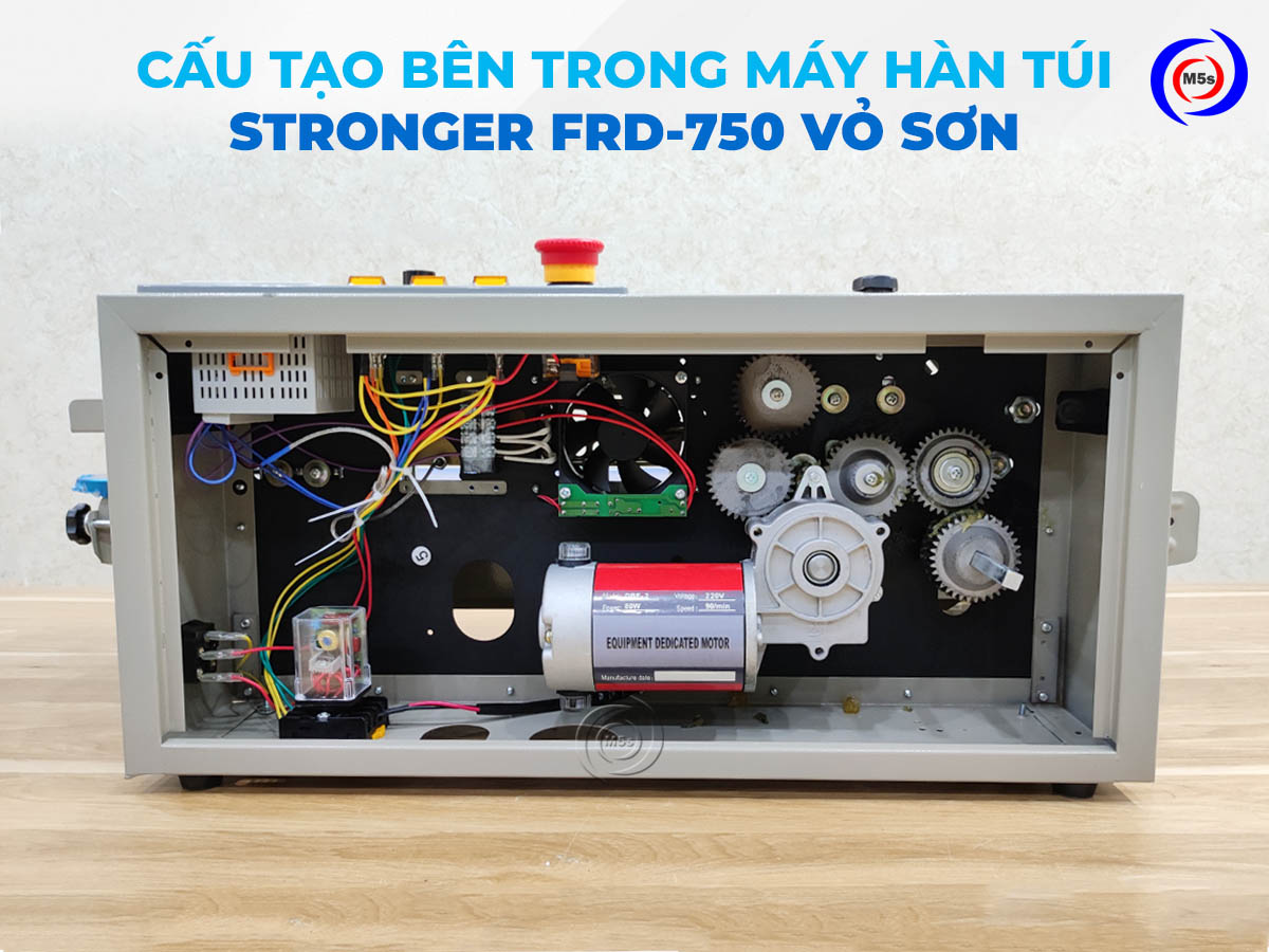 cấu tạo bên trong của máy hàn túi Stronger FRD-750 vỏ sơn