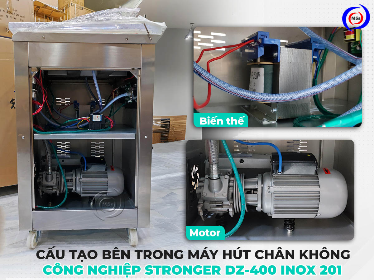Cấu tạo bên trong của máy hút chân không DZ-400 inox 201