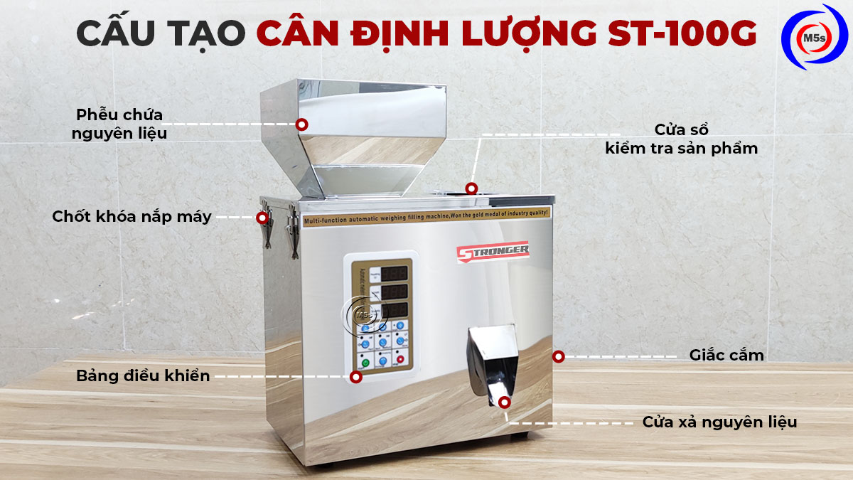 Cấu tạo của cân định lượng 100g Stronger