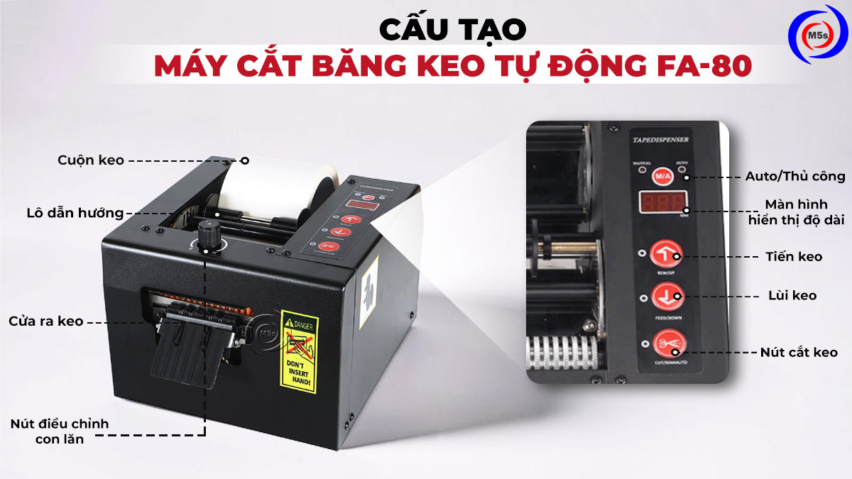 cấu tạo chính máy cắt băng keo tự động FA-80