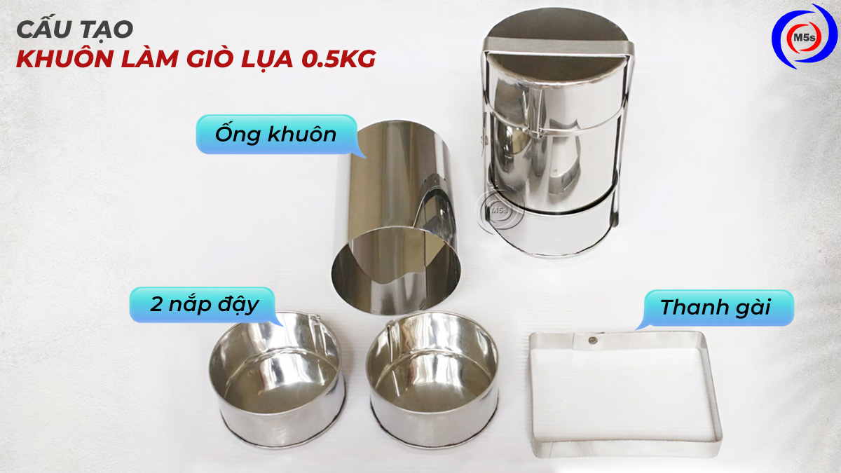 Cấu tạo khuôn giò lụa 0,5kg