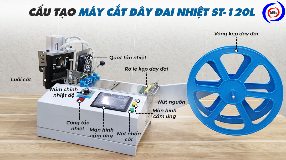 Cấu tạo máy cắt dây đai xéo góc tự động ST-102L