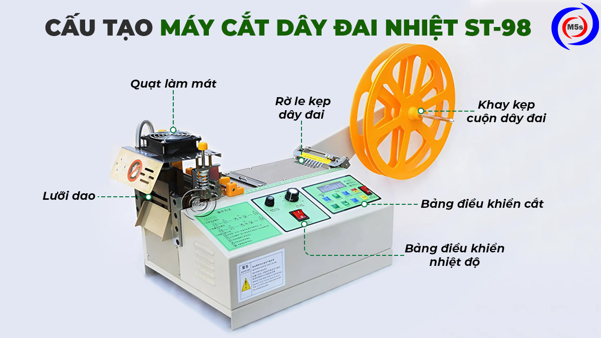 Cấu tạo máy cắt dây đai nhiệt ST-98 Cấu tạo máy cắt dây đai nhiệt ST-98