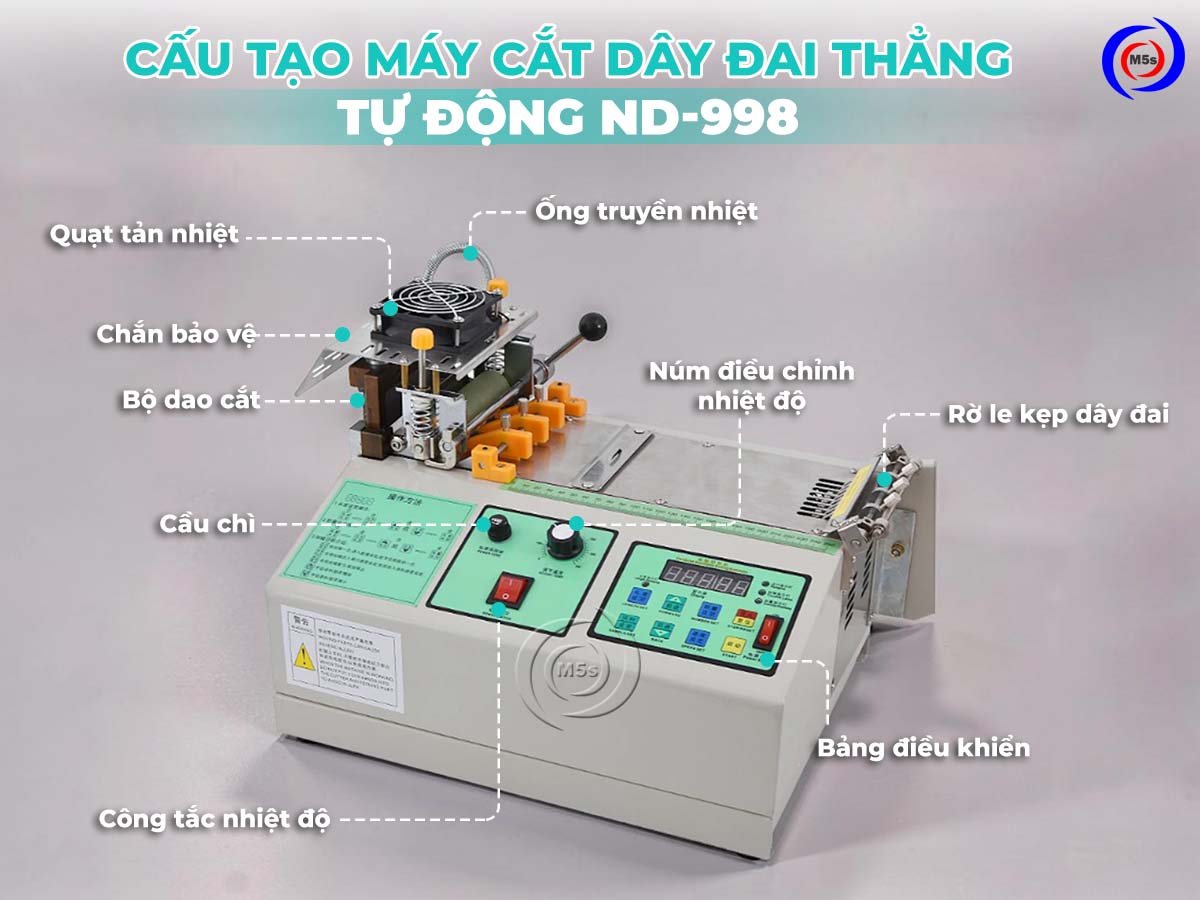 Cấu tạo máy cắt dây đai thẳng tự động ND-998 Cấu tạo máy cắt dây đai thẳng tự động ND-998