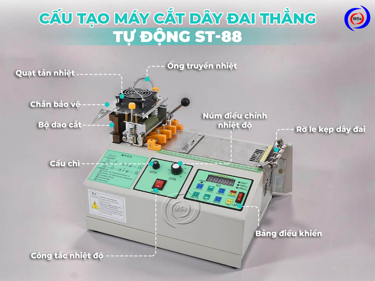 Cấu tạo máy cắt dây đai thẳng tự động ST-88 Cấu tạo máy cắt dây đai thẳng tự động ST-88