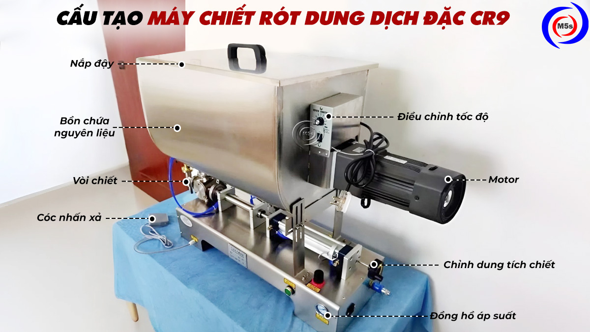 Cấu tạo máy chiết rót dung dịch đặc CR9