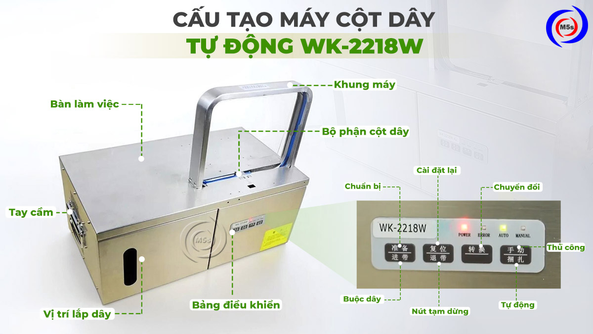 Cấu tạo máy cột dây tự động WK-2218W Cấu tạo máy cột dây tự động WK-2218W