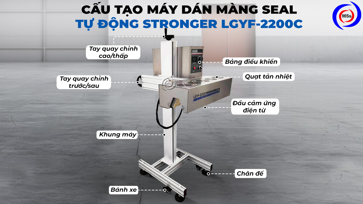 Cấu tạo máy dán màng seal tự động Stronger LGYF-2200c