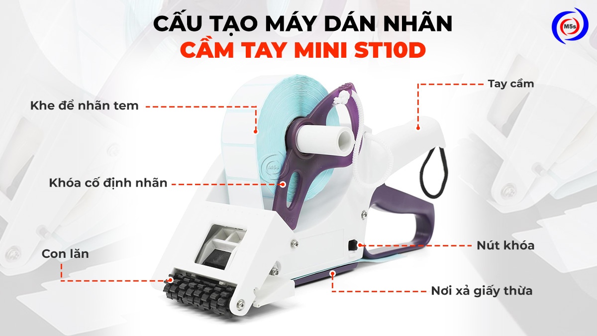 Cấu tạo máy dán nhãn mini cầm tay ST-10D