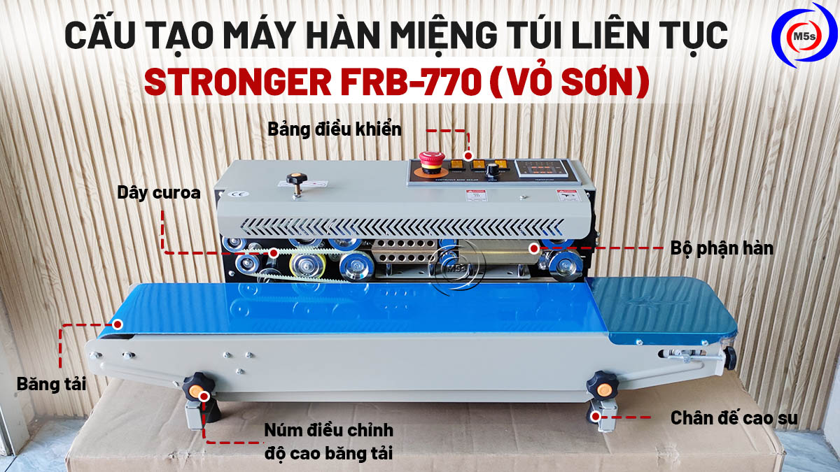Cấu tạo của máy hàn miệng túi liên tục FRB-770 vỏ sơn