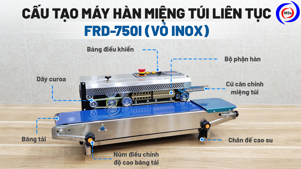 Cấu tạo của máy hàn miệng túi Stronger FRD-750I