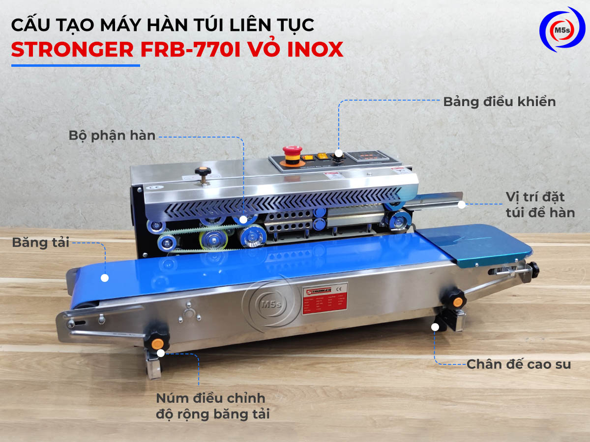 cấu tạo máy ép miệng túi liên tục FRB-770I vỏ inox