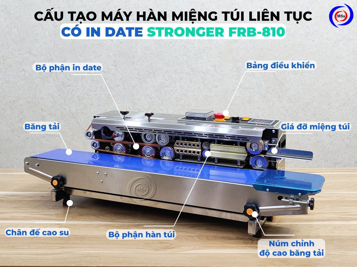 Cấu tạo máy hàn miệng túi có in date FRB-810
