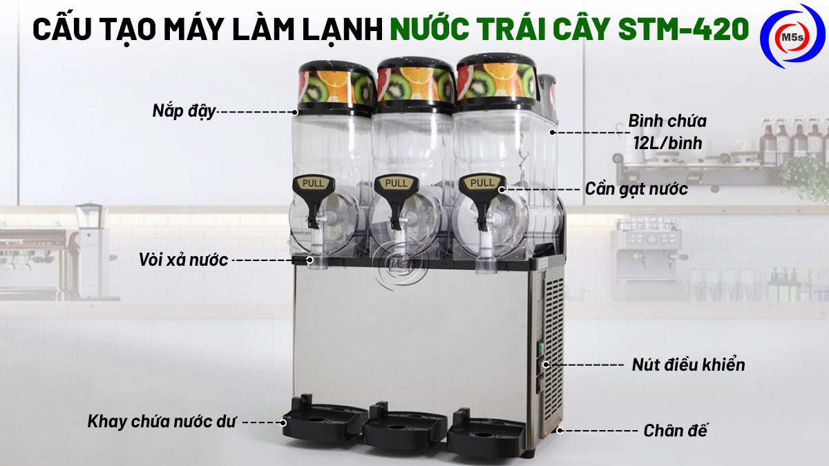 cấu tạo máy làm lạnh nước trái cây STM-420