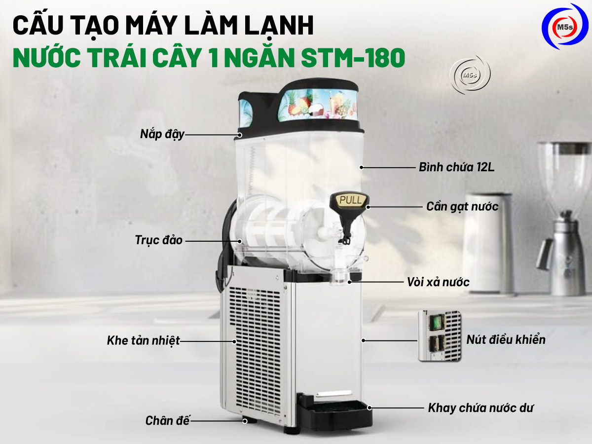 cấu tạo máy làm lạnh nước trái cây STM-180