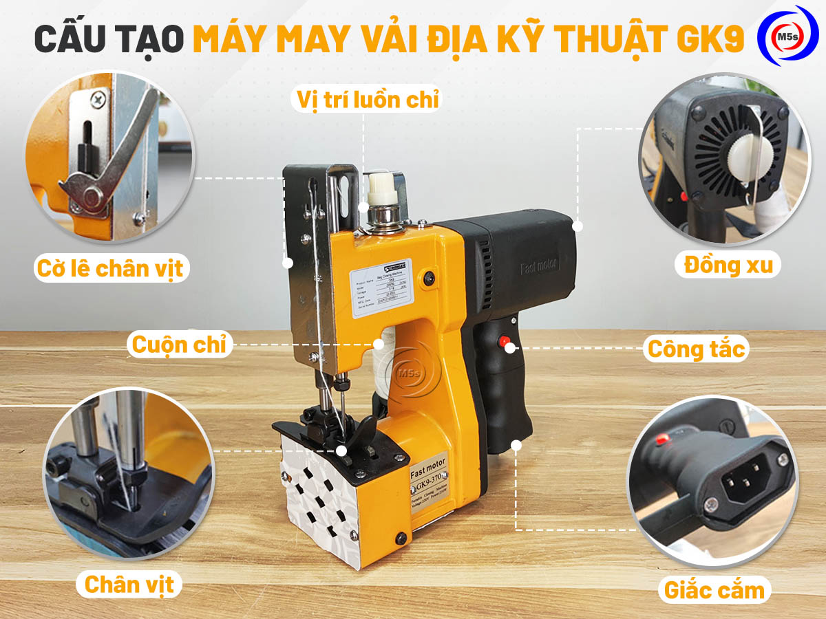 Cấu tạo máy may vải địa kỹ thuật dùng điện