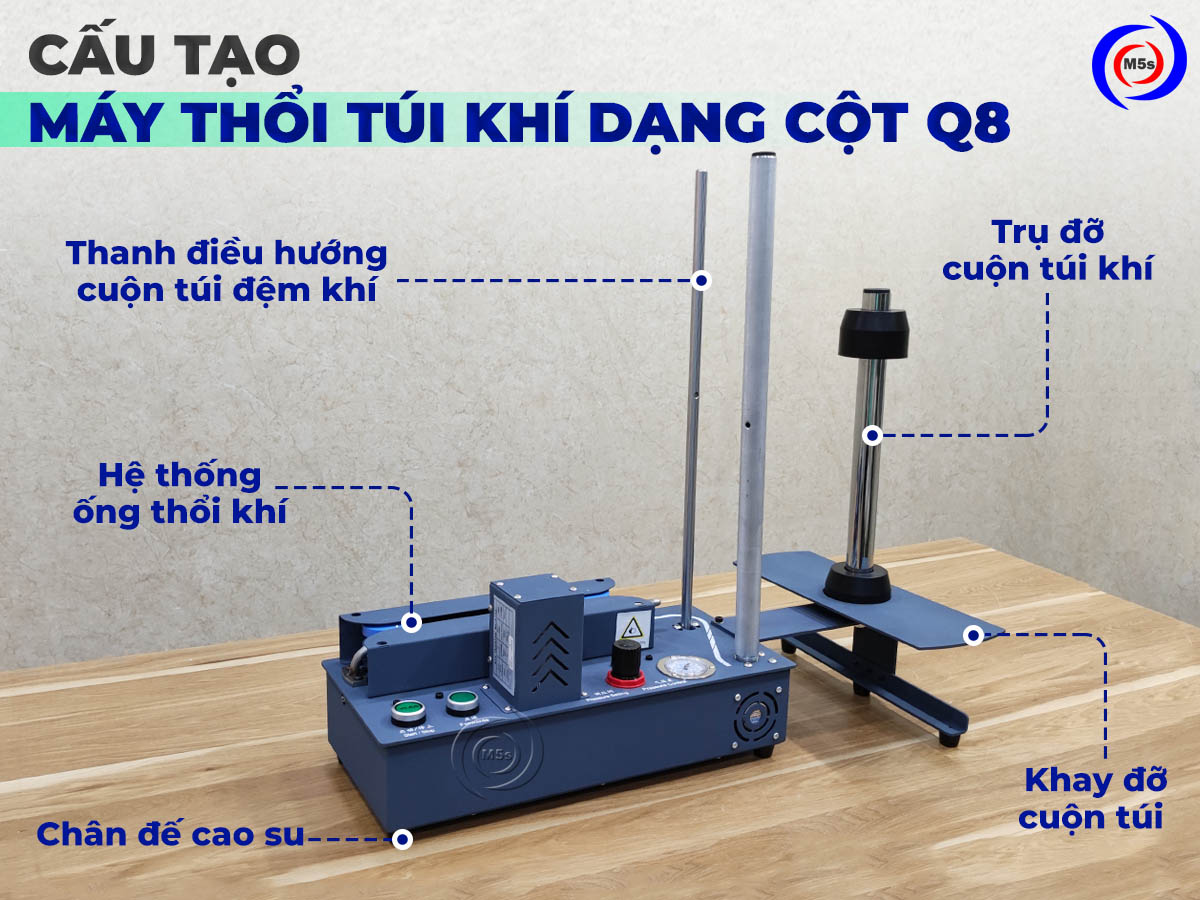 Cấu tạo của máy thổi túi cột khí Q8