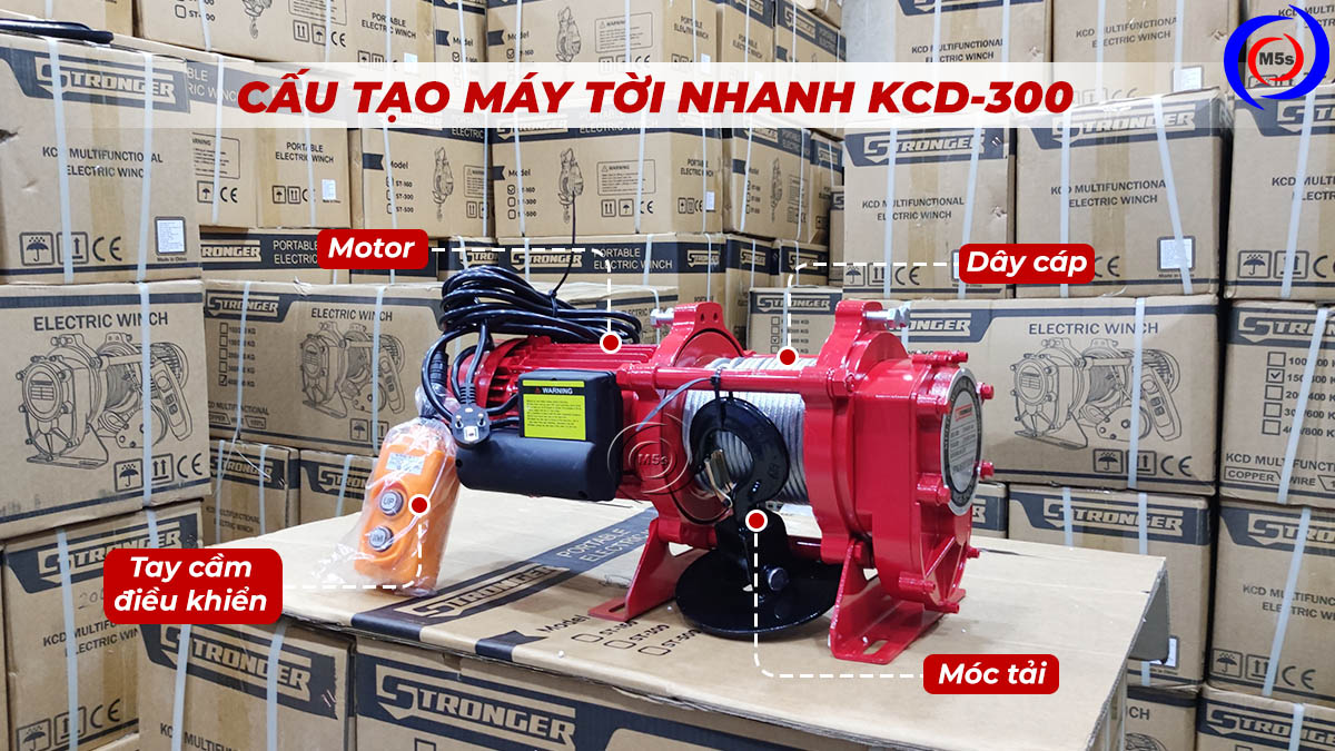 Cấu tạo máy tời nhanh xây dựng Stronger KCD300