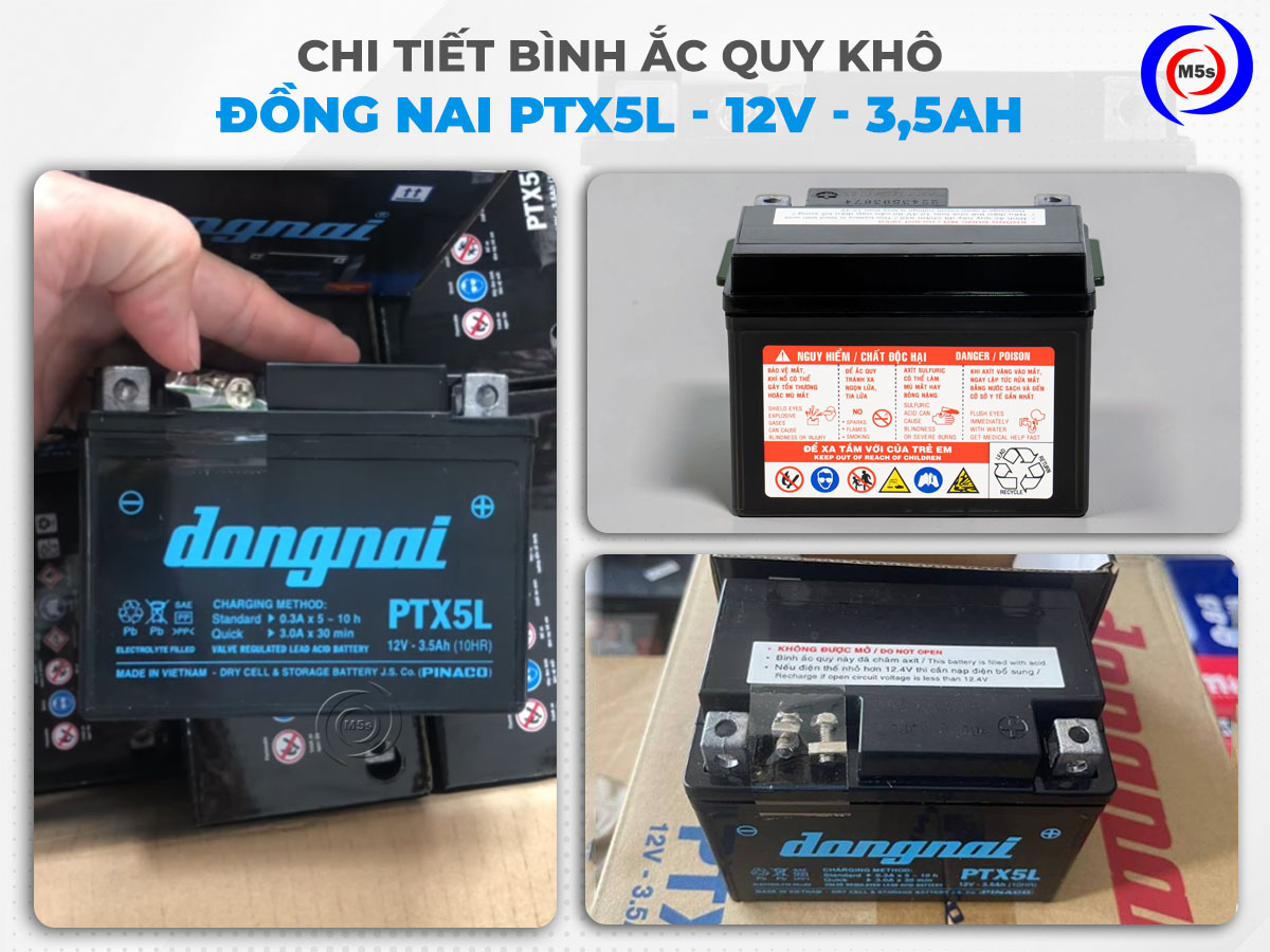 chi tiết bình ắc quy khô đồng nai PTX5L chi tiết bình ắc quy khô đồng nai PTX5L