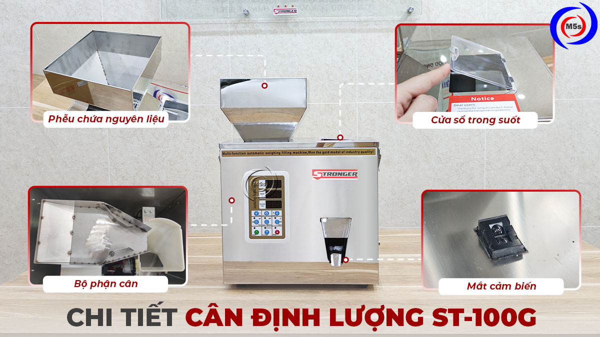 cấu tạo cân định lượng mini 100g Stronger