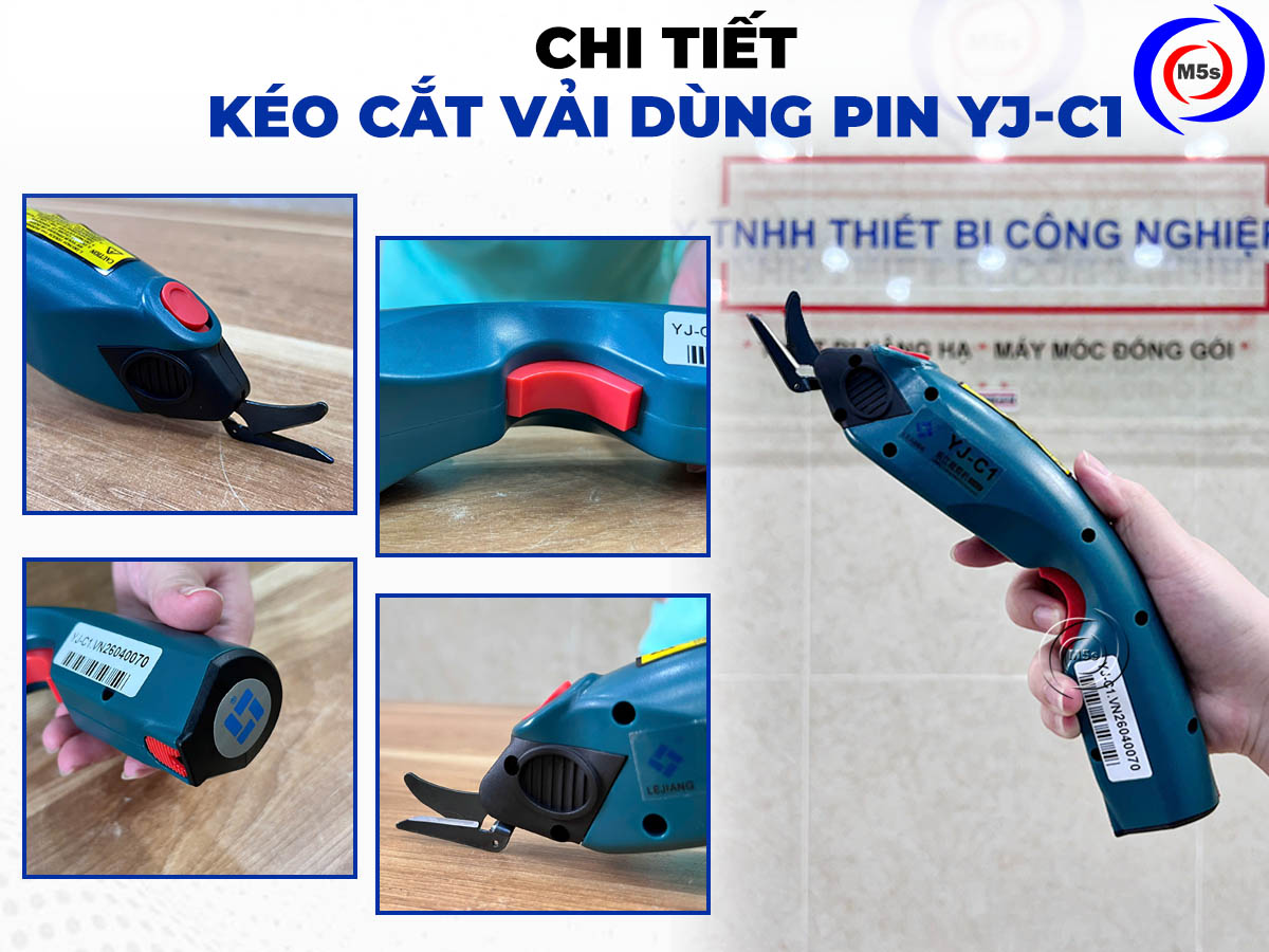 Cấu tạo kéo cắt vải dùng pin YJ-C1 Cấu tạo kéo cắt vải dùng pin YJ-C1