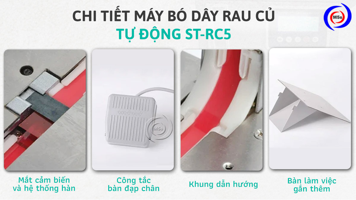 Chi tiết máy bó dây rau củ tự động ST-RC5 Chi tiết máy bó dây rau củ tự động ST-RC5
